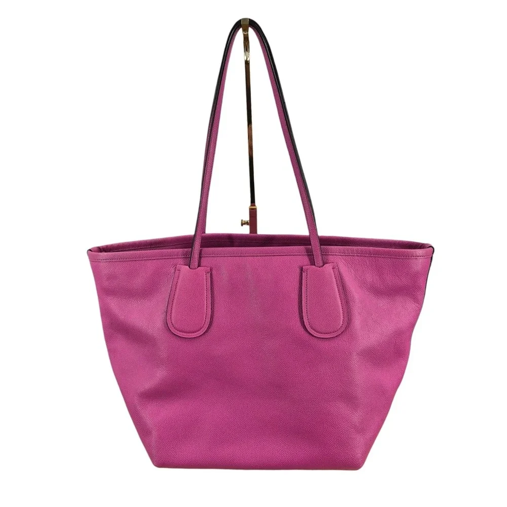 Coach Taxi Tote Pink Pebbled Leather Top Zip